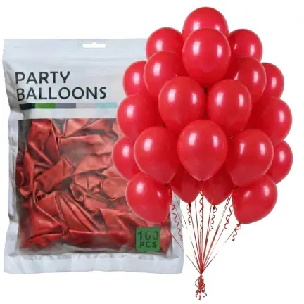 Balony PASTELOWE czerwone RED 12"/30cm 100 sztuk