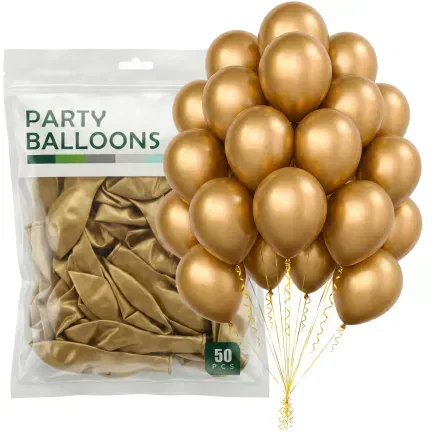 Balony GLOSSY Chrom Shiny ZŁOTE 30cm 50szt.