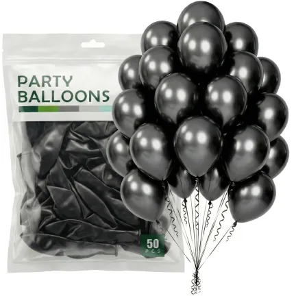 Balony METALICZNE professional CZARNE 12cali 30cm 50szt.