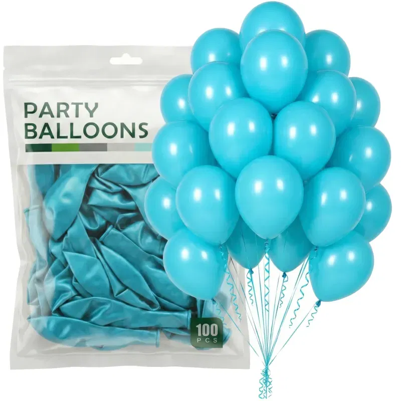 Balony PASTELOWE niebieskie AQUA 12"/30cm 100 sztuk Balony PASTELOWE niebieskie AQUA 12"/30cm 100 sztuk