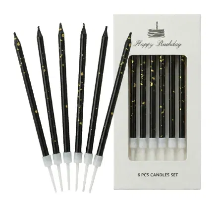 Świeczki urodzinowe gładkie złote/12szt.