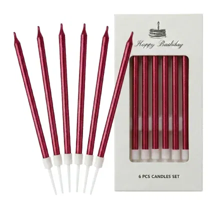 Świeczki dekoracja na TORT czerwone długie 11 cm 6 szt Świeczki dekoracja na TORT czerwone długie 11 cm 6 szt