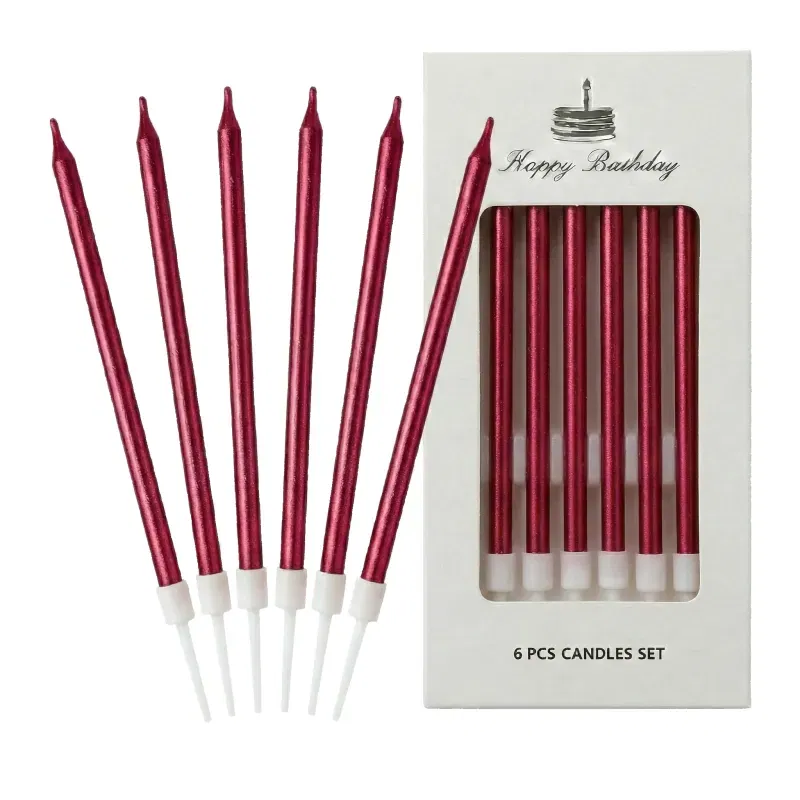 Świeczki dekoracja na TORT czerwone długie 11 cm 6 szt Świeczki dekoracja na TORT czerwone długie 11 cm 6 szt