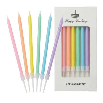 Świeczki dekoracja na TORT kolorowe długie 11 cm 8 szt