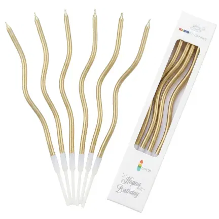 Świeczki urodzinowe gładkie złote/12szt.