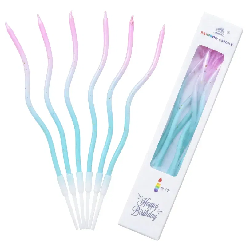 Świeczki dekoracja na TORT Zakręcone Świderki różowo-niebieskie 15 cm 6 szt Świeczki dekoracja na TORT Zakręcone Świderki różowo-niebieskie 15 cm 6 szt