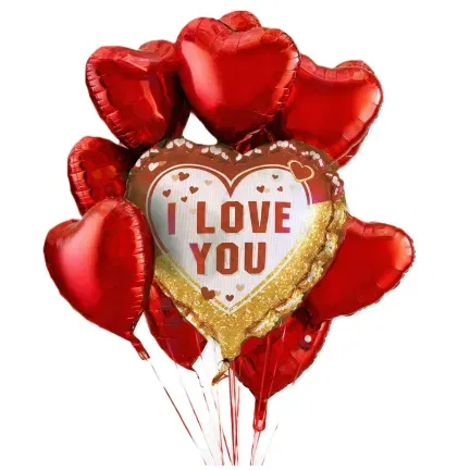 Balon foliowy SERCE czerwone matowe DUŻE 160x158cm