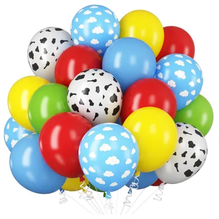 Balony niebieskie beżowe białe zestaw dekoracyjny 10cali 25cm 50szt.