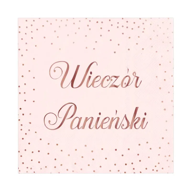 Serwetki Wieczór Panieński, różowy, kropki, 10szt.