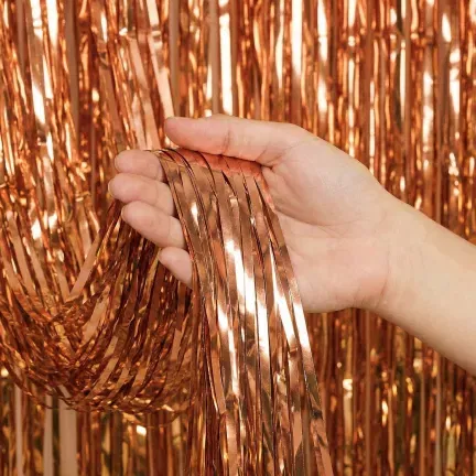 KURTYNA DEKORACYJNA Foliowa Rose Gold 100x200 cm