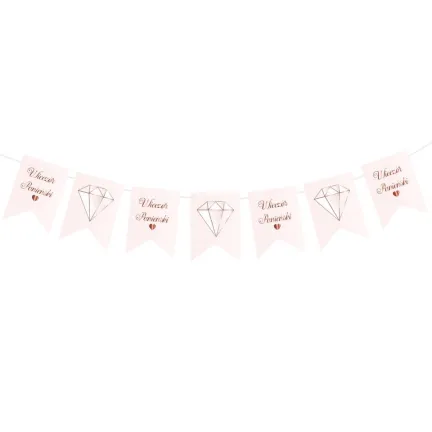 Baner Wieczór Panieński, różowy, 2,5m