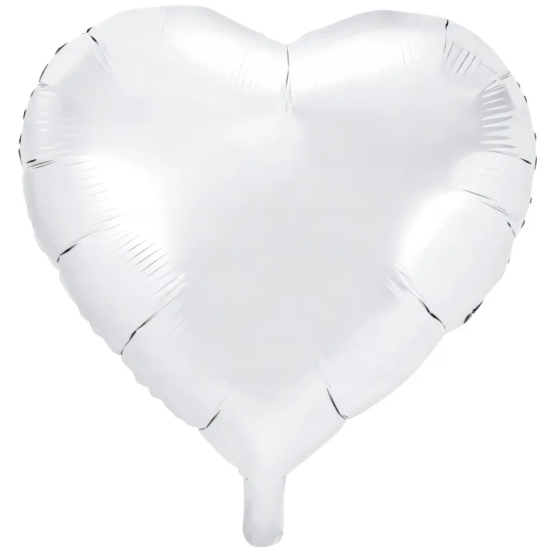 Balon foliowy serce biały 45cm Balon foliowy serce biały 45cm