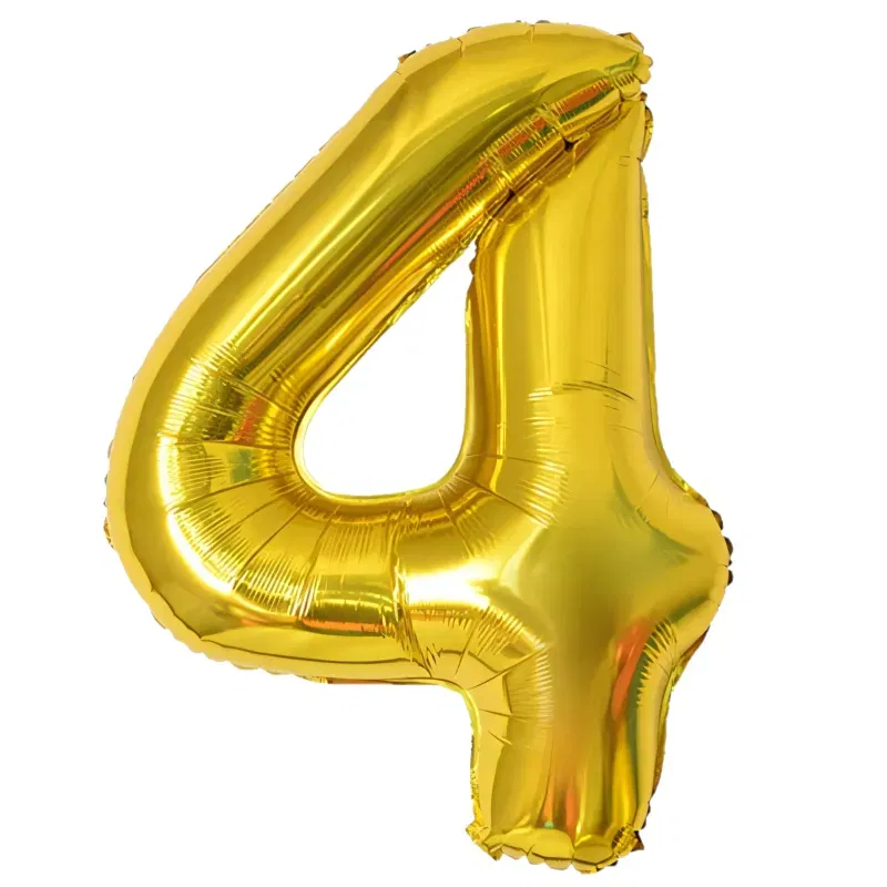 Balon Foliowy Złoty "4" 1m Balon Foliowy Złoty "4" 1m
