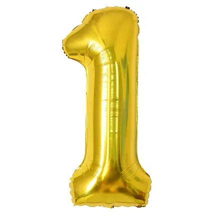 Balon Foliowy Złoty "1" 1m