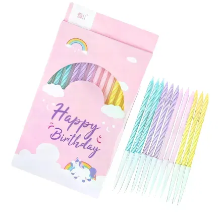 Świeczki urodzinowe zakręcone, 14 cm 6 szt.