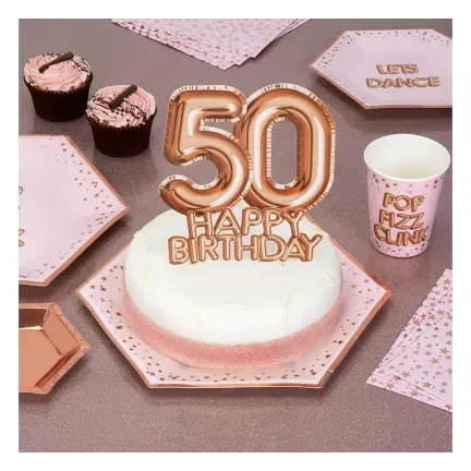 Piker złoto-różowy 50 Happy Birthday Piker złoto-różowy 50 Happy Birthday
