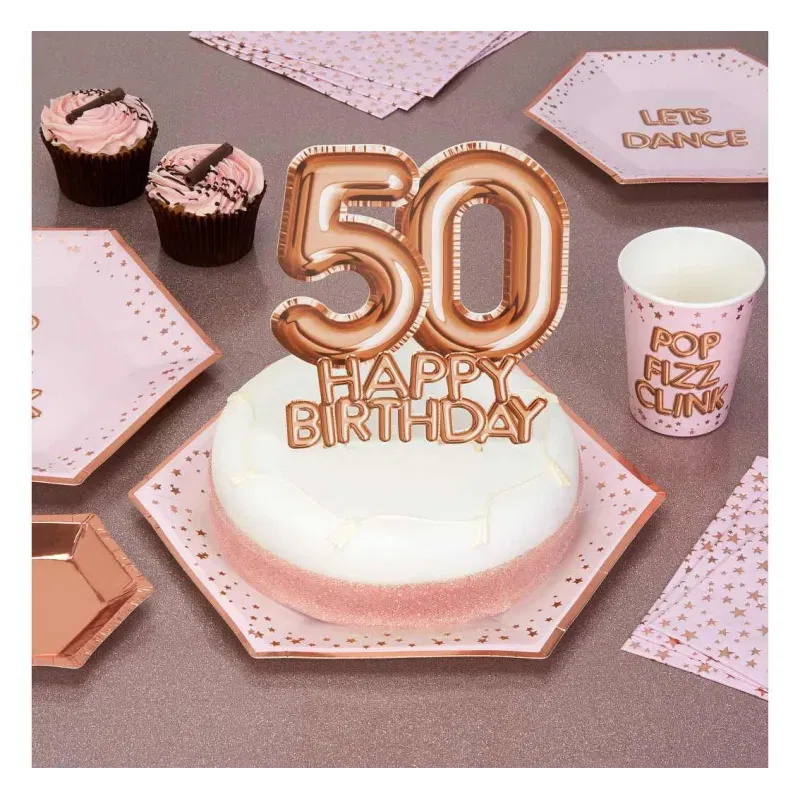 Piker złoto-różowy 50 Happy Birthday Piker złoto-różowy 50 Happy Birthday