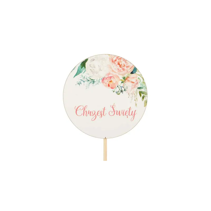 Topper duże peonie u góry - Chrzest Święty
