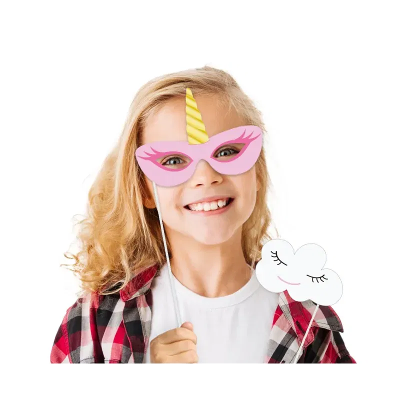 Rekwizyty do zdjęć "Tęczowy Jednorożec" 10 szt.