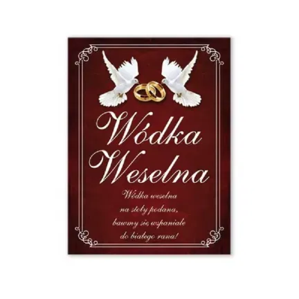 Etykieta na wódkę weselną 25 SZT. + 25 szt