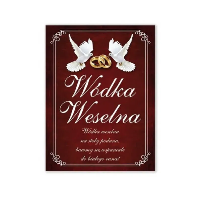 Etykieta na wódkę weselną 25 SZT. + 25 szt