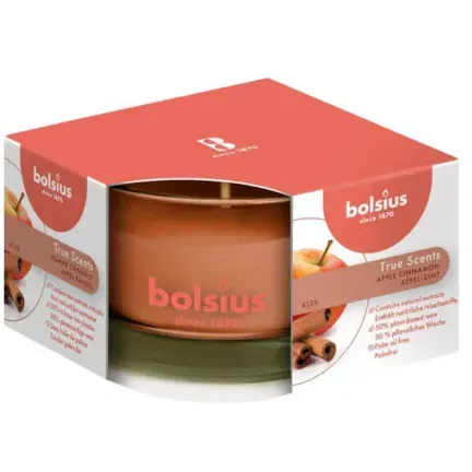 Jabłko i Cynamon - świeca w szkle 50/80 mm True Scents