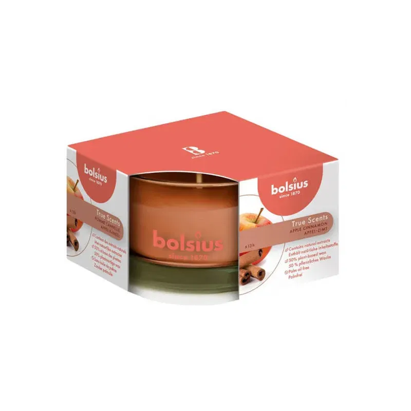 Jabłko i Cynamon - świeca w szkle 50/80 mm True Scents