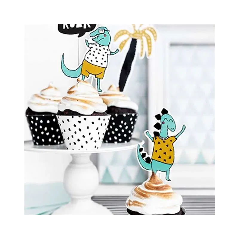 Papilotki na muffinki dinozaury
