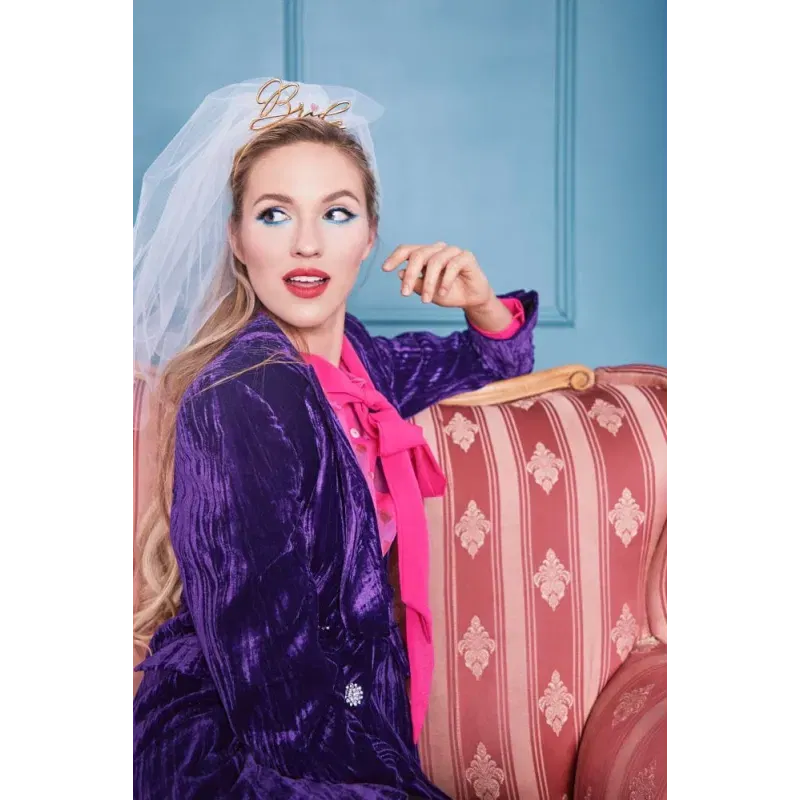 Opaska Bride złota z welonem Opaska Bride złota z welonem