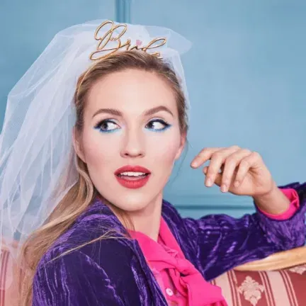 Opaska Bride złota z welonem Opaska Bride złota z welonem