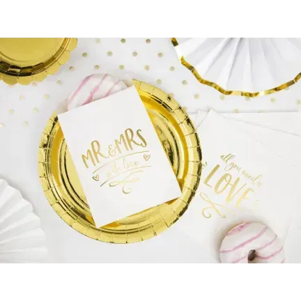 Torebki na słodycze Mr&Mrs, złoty, 13x14xm/6szt.